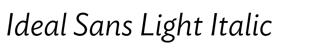 Ideal Sans Light Italic